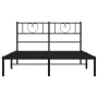 Bed frame with black metal headboard 135x190 cm by , Beds and slatted bases - Ref: Foro24-355462, Price: 93,57 €, Discount: %