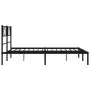 Bed frame with black metal headboard 135x190 cm by , Beds and slatted bases - Ref: Foro24-355462, Price: 93,57 €, Discount: %