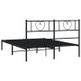 Bed frame with black metal headboard 135x190 cm by , Beds and slatted bases - Ref: Foro24-355462, Price: 94,90 €, Discount: %