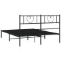 Bed frame with black metal headboard 135x190 cm by , Beds and slatted bases - Ref: Foro24-355462, Price: 93,57 €, Discount: %