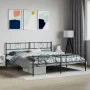 Bettgestell mit Kopf- und Fußteil aus schwarzem Metall, 200 x 200 cm von , Betten und Lattenroste - Ref: Foro24-355488, Preis...