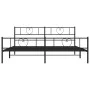 Bettgestell mit Kopf- und Fußteil aus schwarzem Metall, 200 x 200 cm von , Betten und Lattenroste - Ref: Foro24-355488, Preis...