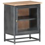 Mesita de noche de madera maciza de acacia gris 40x30x50 cm de vidaXL, Mesitas de noche - Ref: Foro24-323501, Precio: 85,49 €...