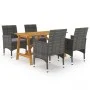 Juego de comedor para jardín de 5 piezas gris de , Conjuntos de jardín - Ref: Foro24-3068736, Precio: 403,15 €, Descuento: %
