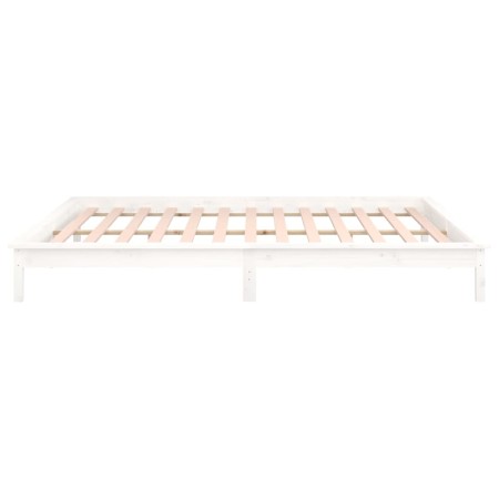 Bettgestell mit LED-Massivholz weiß 200x200 cm von , Betten und Lattenroste - Ref: Foro24-820627, Preis: 136,55 €, Rabatt: %