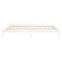 Bed frame with LED solid white wood 200x200 cm by , Beds and slatted bases - Ref: Foro24-820627, Price: 135,24 €, Discount: %