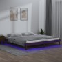 Bettgestell mit LED Massivholz honigbraun 160x200 cm von , Betten und Lattenroste - Ref: Foro24-820619, Preis: 119,58 €, Raba...