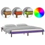 Bed frame with LED solid wood honey brown 160x200 cm by , Beds and slatted bases - Ref: Foro24-820619, Price: 118,42 €, Disco...