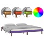 Bed frame with LED solid wood honey brown 160x200 cm by , Beds and slatted bases - Ref: Foro24-820619, Price: 119,58 €, Disco...