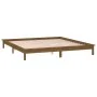 Bed frame with LED solid wood honey brown 160x200 cm by , Beds and slatted bases - Ref: Foro24-820619, Price: 118,42 €, Disco...