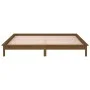 Bed frame with LED solid wood honey brown 160x200 cm by , Beds and slatted bases - Ref: Foro24-820619, Price: 118,42 €, Disco...