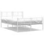 Metal bed frame with headboard and white footboard 140x190 cm by , Beds and slatted bases - Ref: Foro24-372246, Price: 95,89 ...