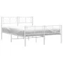 Metal bed frame with headboard and white footboard 140x190 cm by , Beds and slatted bases - Ref: Foro24-372246, Price: 95,89 ...