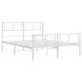 Metal bed frame with headboard and white footboard 140x190 cm by , Beds and slatted bases - Ref: Foro24-372246, Price: 95,89 ...