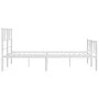Metal bed frame with headboard and white footboard 140x190 cm by , Beds and slatted bases - Ref: Foro24-372246, Price: 95,89 ...
