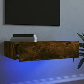 TV-Schrank mit LED-Leuchten, geräucherte Eiche, 60 x 35 x 15,5 cm von , TV-Möbel - Ref: Foro24-842896, Preis: 48,80 €, Rabatt: %
