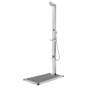 Garten-Dusche mit grauer Basis, 225 cm aus Edelstahl. von , Pool- und Spa-Zubehör - Ref: Foro24-3070792, Preis: 286,47 €, Rab...