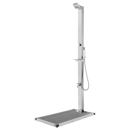 Garten-Dusche mit grauer Basis, 225 cm aus Edelstahl. von , Pool- und Spa-Zubehör - Ref: Foro24-3070792, Preis: 286,47 €, Rab...