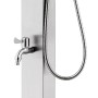Ducha de jardín con base gris 225 cm acero inoxidable by , Pool and spa accessories - Ref: Foro24-3070792, Price: 286,47 €, D...