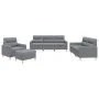Juego de sofás con cojines 4 piezas tela gris claro by , Sofas - Ref: Foro24-3201544, Price: 640,61 €, Discount: %