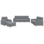 Juego de sofás con cojines 4 piezas tela gris claro by , Sofas - Ref: Foro24-3201544, Price: 653,33 €, Discount: %