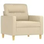 Juego de sofás con cojines 3 piezas tela crema by , Sofas - Ref: Foro24-3201538, Price: 613,72 €, Discount: %