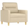 Juego de sofás con cojines 3 piezas tela crema by , Sofas - Ref: Foro24-3201538, Price: 623,68 €, Discount: %