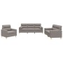 Juego de sofás con cojines 3 piezas tela gris taupe by , Sofas - Ref: Foro24-3201559, Price: 630,56 €, Discount: %