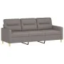 Juego de sofás con cojines 3 piezas tela gris taupe by , Sofas - Ref: Foro24-3201559, Price: 678,36 €, Discount: %