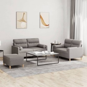 Sofagarnitur mit 3-teiligen Kissen, Stoff in Grau-Taupe. von , Sofas - Ref: Foro24-3201599, Preis: 494,83 €, Rabatt: %