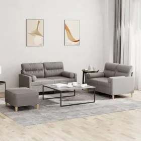 Sofagarnitur mit 3-teiligen Kissen, Stoff in Grau-Taupe. von , Sofas - Ref: Foro24-3201599, Preis: 522,64 €, Rabatt: %