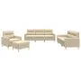 Juego de sofás con cojines 4 piezas tela crema by , Sofas - Ref: Foro24-3201546, Price: 662,60 €, Discount: %