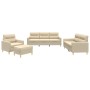 Juego de sofás con cojines 4 piezas tela crema by , Sofas - Ref: Foro24-3201546, Price: 673,38 €, Discount: %
