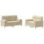Juego de sofás con cojines 2 piezas tela crema by , Sofas - Ref: Foro24-3201586, Price: 445,20 €, Discount: %