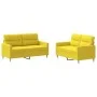 Juego de sofás con cojines 2 piezas tela amarillo claro de , Sofás - Ref: Foro24-3201573, Precio: 337,78 €, Descuento: %