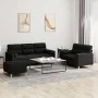 Juego de sofás con cojines 3 piezas tela negro by , Sofas - Ref: Foro24-3201628, Price: 533,59 €, Discount: %
