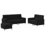 Juego de sofás con cojines 3 piezas tela negro by , Sofas - Ref: Foro24-3201628, Price: 533,59 €, Discount: %