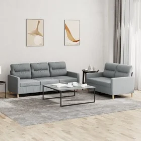 Juego de sofás con cojines 2 piezas tela gris claro by , Sofas - Ref: Foro24-3201600, Price: 450,04 €, Discount: %