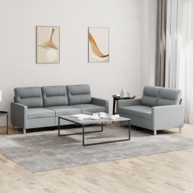 Juego de sofás con cojines 2 piezas tela gris claro by , Sofas - Ref: Foro24-3201600, Price: 456,98 €, Discount: %