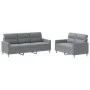 Zweiteiliges Sofaset mit Kissen, helles graues Gewebe. von , Sofas - Ref: Foro24-3201600, Preis: 450,04 €, Rabatt: %