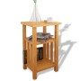 Mesa auxiliar con estante de madera de roble maciza 27x35x55cm de vidaXL, Mesas auxiliares - Ref: Foro24-244211, Precio: 62,3...