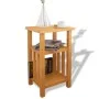 Solid oak wood side table with shelf 27x35x55cm by vidaXL, Side tables - Ref: Foro24-244211, Price: 61,66 €, Discount: %