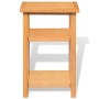Mesa auxiliar con estante de madera de roble maciza 27x35x55cm de vidaXL, Mesas auxiliares - Ref: Foro24-244211, Precio: 62,3...