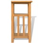 Mesa auxiliar con estante de madera de roble maciza 27x35x55cm de vidaXL, Mesas auxiliares - Ref: Foro24-244211, Precio: 62,3...