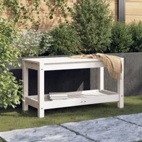 Banco de jardín madera maciza de pino blanco 82,5x35x45 cm by , garden benches - Ref: Foro24-832378, Price: 75,26 €, Discount: %