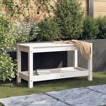 Massive Gartenbank aus weißer Kiefer 82,5x35x45 cm von , Gartenbänke - Ref: Foro24-832378, Preis: 76,47 €, Rabatt: %