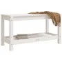 Banco de jardín madera maciza de pino blanco 82,5x35x45 cm de , Bancos de jardín - Ref: Foro24-832378, Precio: 75,26 €, Descu...