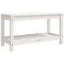 Banco de jardín madera maciza de pino blanco 82,5x35x45 cm de , Bancos de jardín - Ref: Foro24-832378, Precio: 75,26 €, Descu...