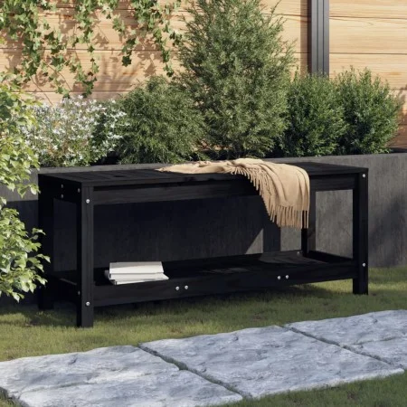 Banco de jardín de madera maciza de pino negro 108x35x45 cm by , garden benches - Ref: Foro24-832384, Price: 75,95 €, Discoun...