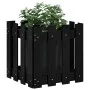 Jardinera diseño de valla madera maciza pino negra 40x40x40 cm by , Pots and planters - Ref: Foro24-832449, Price: 24,74 €, D...